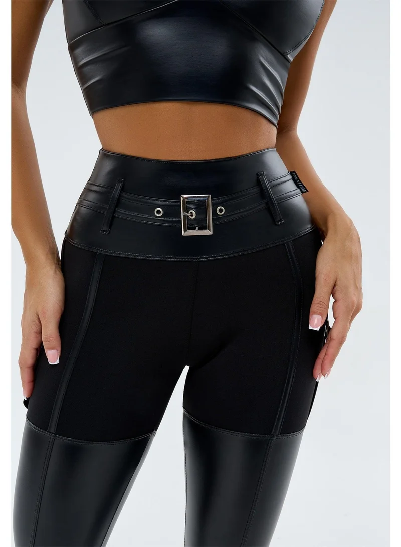 Bona Fide Domina Black Blaze Domina Blaze High Waist Gym Leggings for Women for Women | Best Price UAE