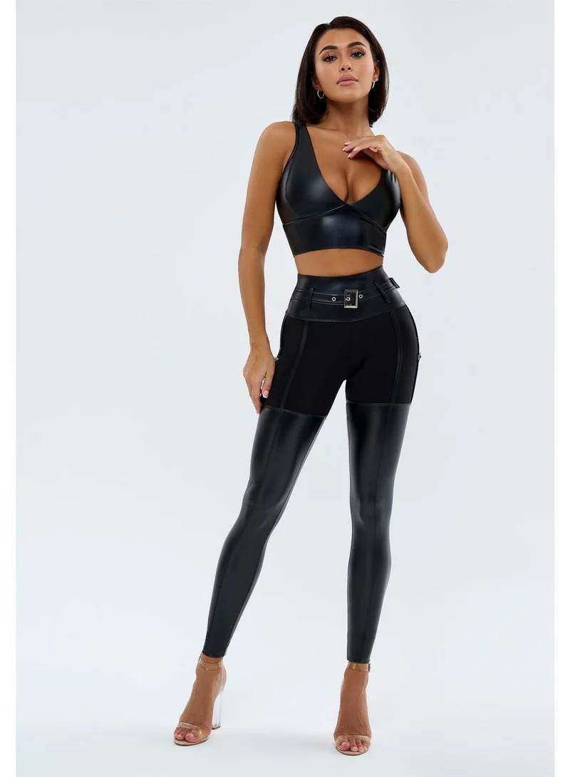 Bona Fide Domina Black Blaze Domina Blaze High Waist Gym Leggings for Women for Women | Best Price UAE
