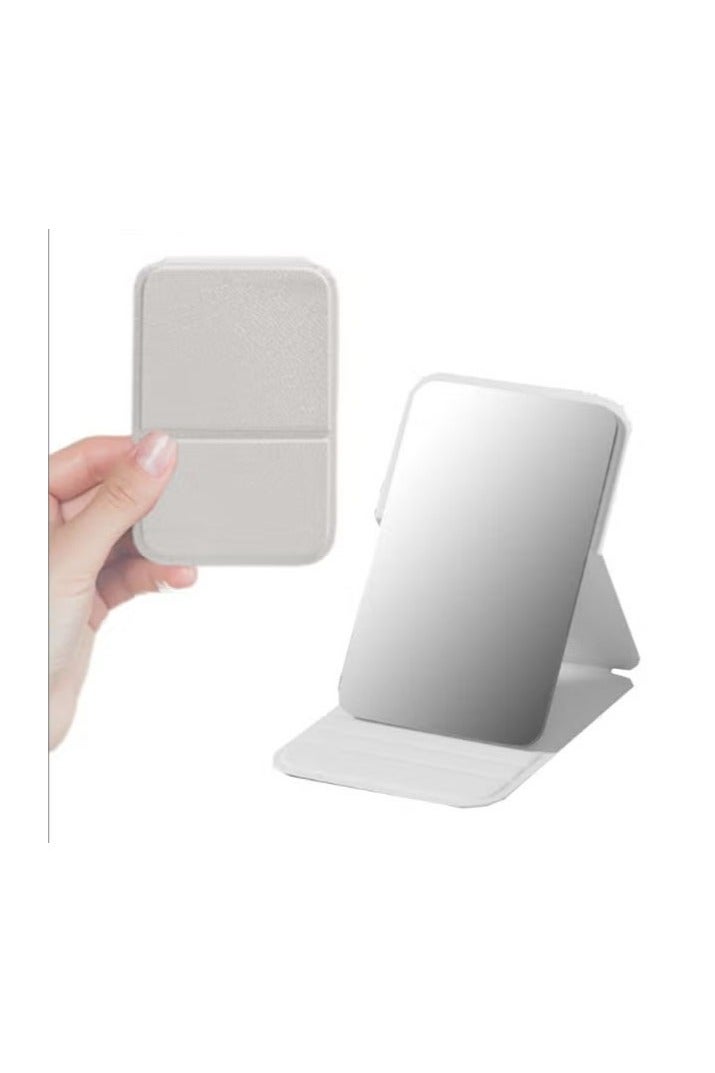 Pocket Mirror, Portable Folding Compact Makeup Mirror for Quick Touch-ups on the Go - White - Image 1