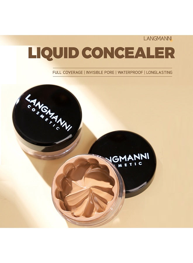 LANGMANNI Full Coverage Cream Foundation Pot Smooth Matte Oil Control Long Lasting Buildable Face Makeup Concealer For Uneven Skin Tone,12ml‑#02 Nude - Image 2