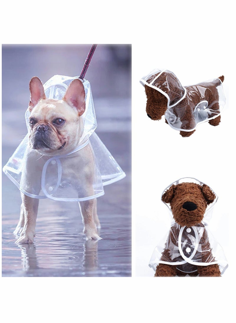 KASTWAVE Pet Raincoat, White Transparent M Size, Small Dog Waterproof Clothes Rain Jacket Puppy Transparent Poncho Rainwear Clothes for Small Dog, Outdoor Pet Supplies Puppy Teddy Poodle Bichon Dog Raincoat - Image 1