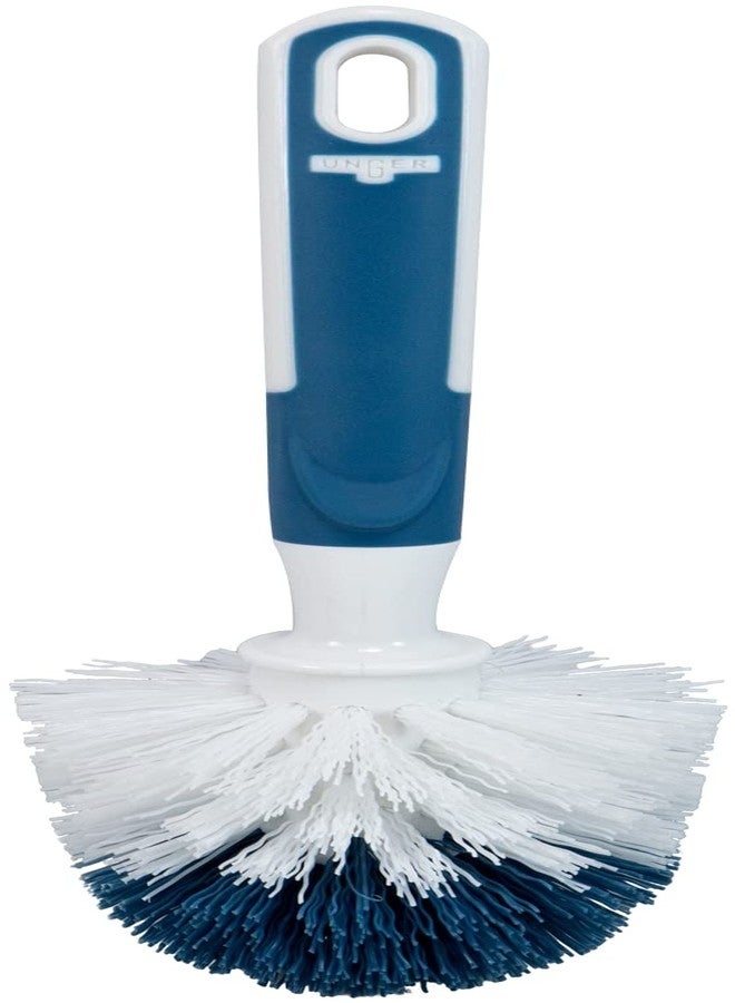 Unger Sink and Dish Scrub Brush, Kitchen Washing Scrubber for Hard-to-Reach Corners, Small Cleaning Supplies, Non-Scratch Bristles, Glassware, Pots, Pans, Tumblers, Drains, and Disposals - Image 1