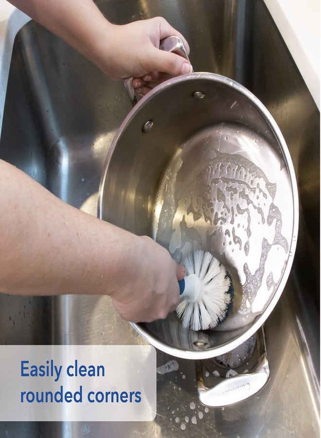 Unger Sink and Dish Scrub Brush, Kitchen Washing Scrubber for Hard-to-Reach Corners, Small Cleaning Supplies, Non-Scratch Bristles, Glassware, Pots, Pans, Tumblers, Drains, and Disposals - Image 5