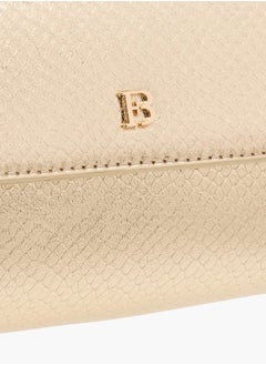 Flora Bella By Shoexpress Women Textured Crossbody Bag with Detachable Chain Strap and Flap Closure  - Image 4