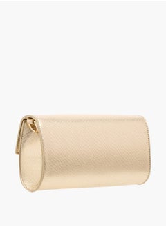 Flora Bella By Shoexpress Women Textured Crossbody Bag with Detachable Chain Strap and Flap Closure  - Image 3