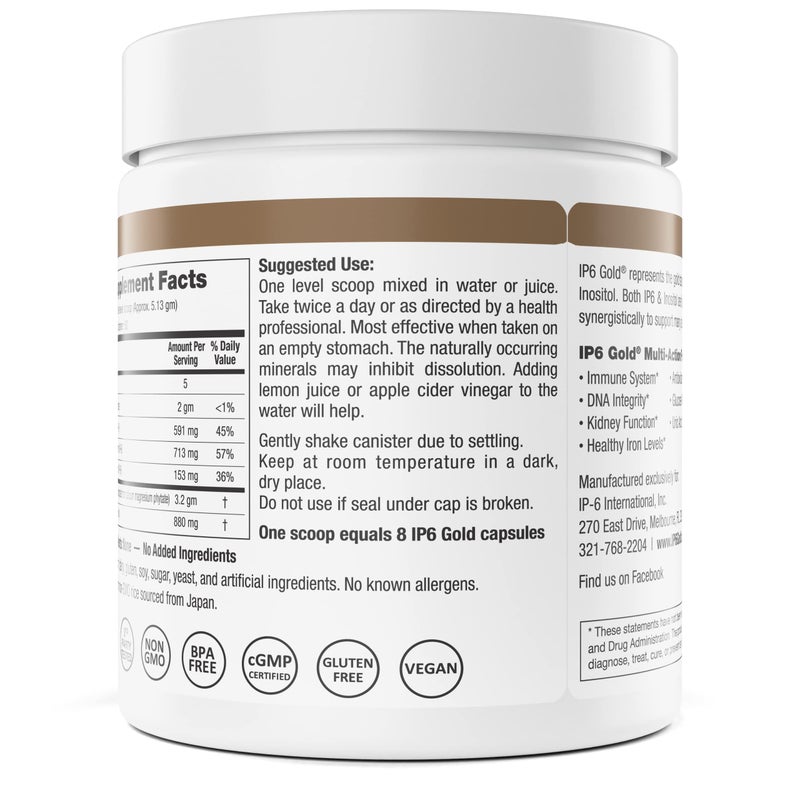 IP6 Gold, IP-6 & Myo-Inositol, Unflavored Powder 308 gm - Inositol Hexaphosphate Supplement - Vegan, Non GMO, Gluten Free - Image 3