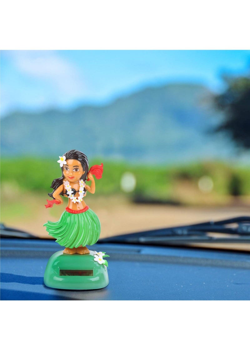 SYOSI تمثال فتاة هاواي الراقصة الشمسية المزودة بالطاقة الشمسية لزينة السيارة، لعبة رقص شمسية، ألعاب مزودة بالطاقة الشمسية لزينة لوحة القيادة في السيارة، تمثال فتاة هاواي يهز رأسه لتزيين داخل السيارة - Image 3