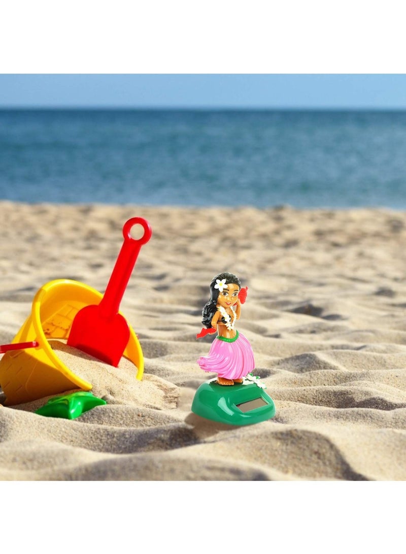 SYOSI تمثال فتاة هاواي الراقصة الشمسية المزودة بالطاقة الشمسية لزينة السيارة، لعبة رقص شمسية، ألعاب مزودة بالطاقة الشمسية لزينة لوحة القيادة في السيارة، تمثال فتاة هاواي يهز رأسه لتزيين داخل السيارة - Image 4