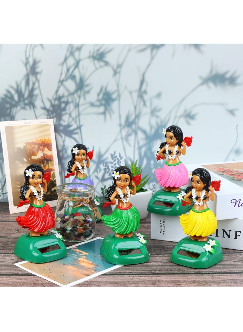 SYOSI تمثال فتاة هاواي الراقصة الشمسية المزودة بالطاقة الشمسية لزينة السيارة، لعبة رقص شمسية، ألعاب مزودة بالطاقة الشمسية لزينة لوحة القيادة في السيارة، تمثال فتاة هاواي يهز رأسه لتزيين داخل السيارة - Image 5