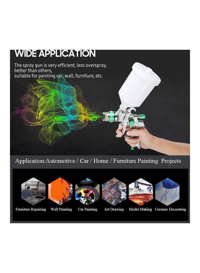 NIBEMINENT Gravity Feed Paint Sprayer Green - Image 2