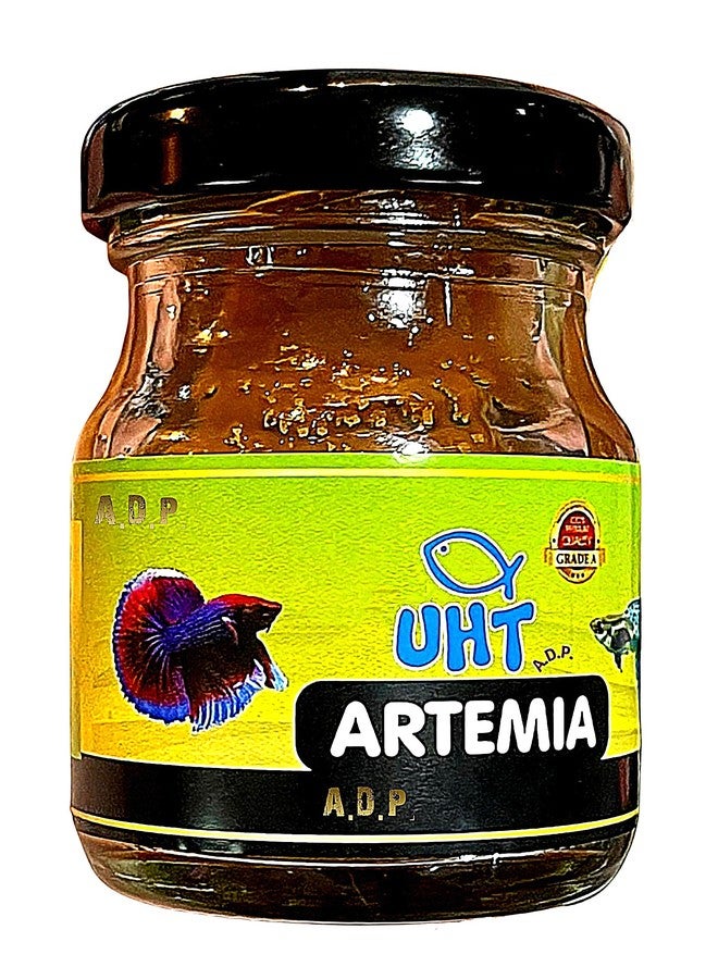 A.D.P. UHT Fresh Artemia Cysts Brine Shrimp 45 g.(1.58 Oz) Tropical Fish Food High Protein 56.6% for All Baby Fry Newborn Fish Feed & Small Fish, Grow Fast & Color Enhancing Natural Healthy Nutrition - Image 1