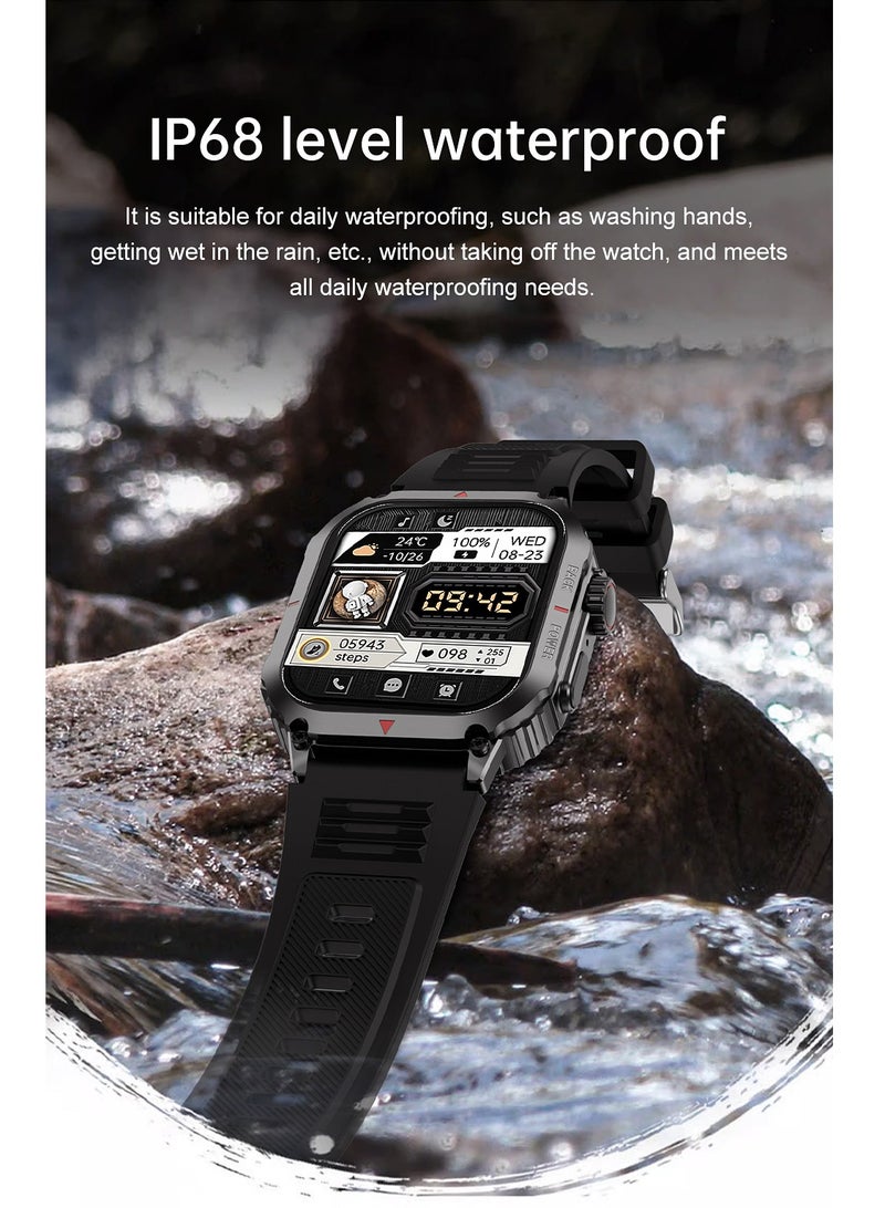 GULFLINK Smartwatch Always On Display DK66 1.95 inch Man NFC Outdoor Sport Men Smart Watch 2024 With Body Temperature Monitoring-Silver - Image 3