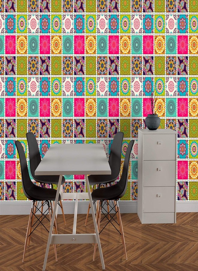 DECOR PRODUCTION Self Adhesive Wallpaper Wall Sticker for Home Decor, Living Room, Bedroom, Hall, Kids Room, Play Room (PVC Vinyl, Water Proof 10 sq.ft) 16x90 Inches Each Strip - Image 1