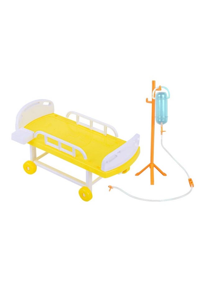 Toddmomy - Dollhouse Hospital Bed Infusion Bottle Toys Mini Bed Imitation Hospital Toys Doctor Nurse Role Play Toys Pretend Play Playset Dollhouse Accessories For Kids - Image 1