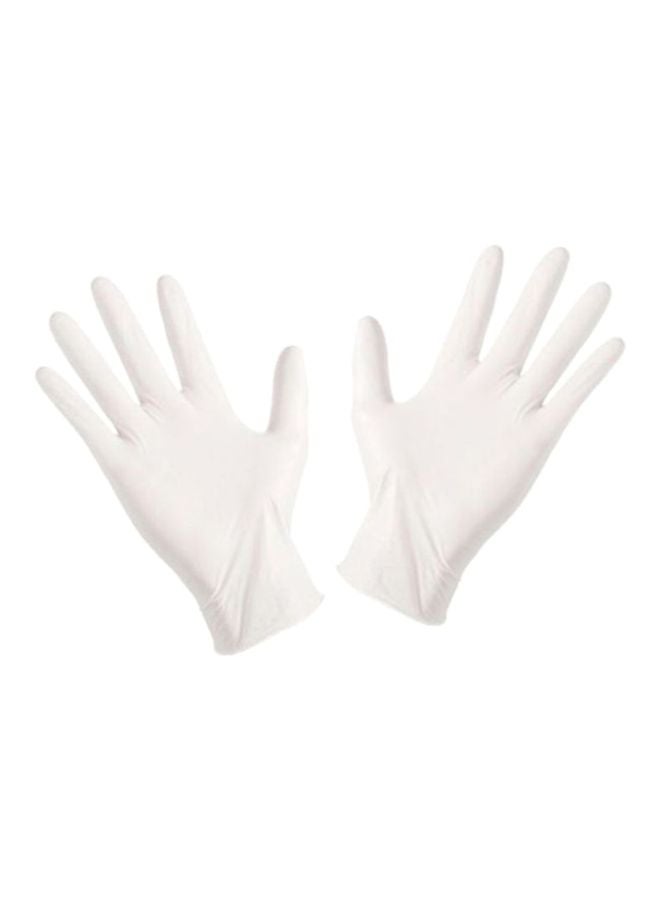 100-Pieces Powder Gloves White Medium  - Image 3