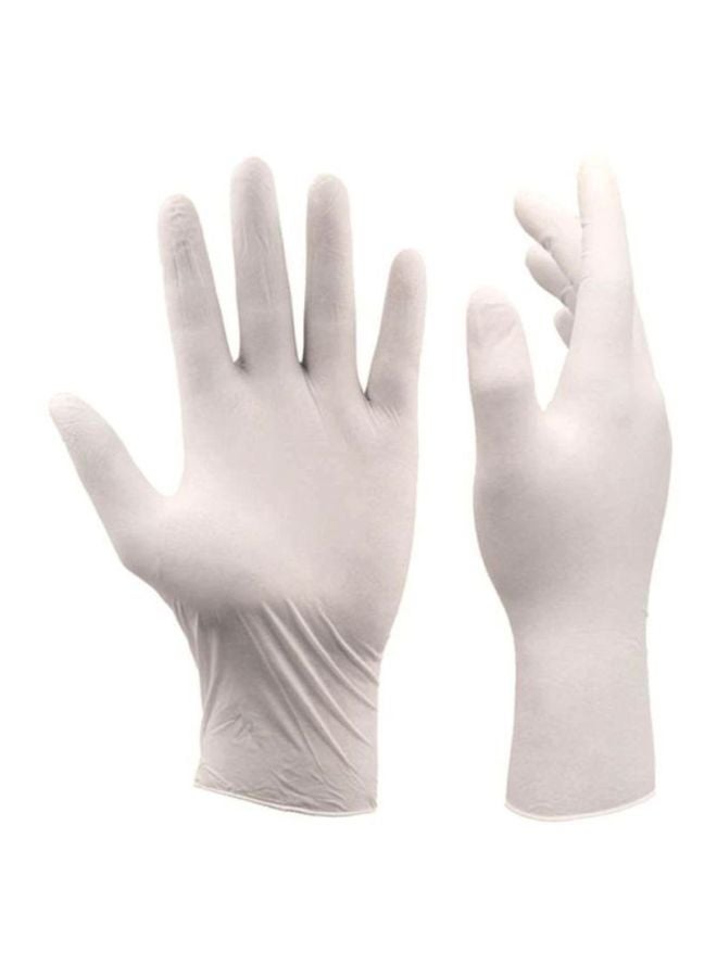 100-Pieces Powder Gloves White Medium  - Image 2