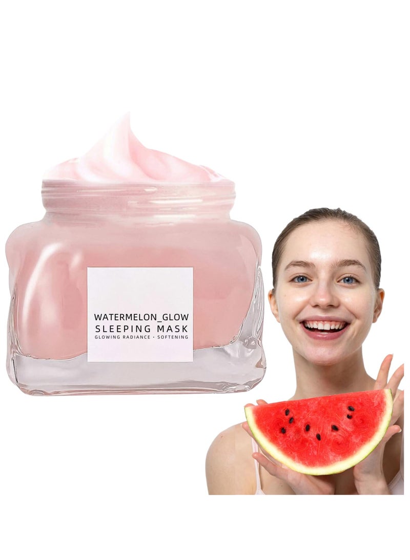 SYOSI Watermelon Pink Glow Sleeping Mask, Watermelon Overnight Face Masks Skincare, with AHA, Hyaluronic Acid, Niacinamide - Anti Aging Face Cream for Smooth, Glowing (50ml) - Image 1
