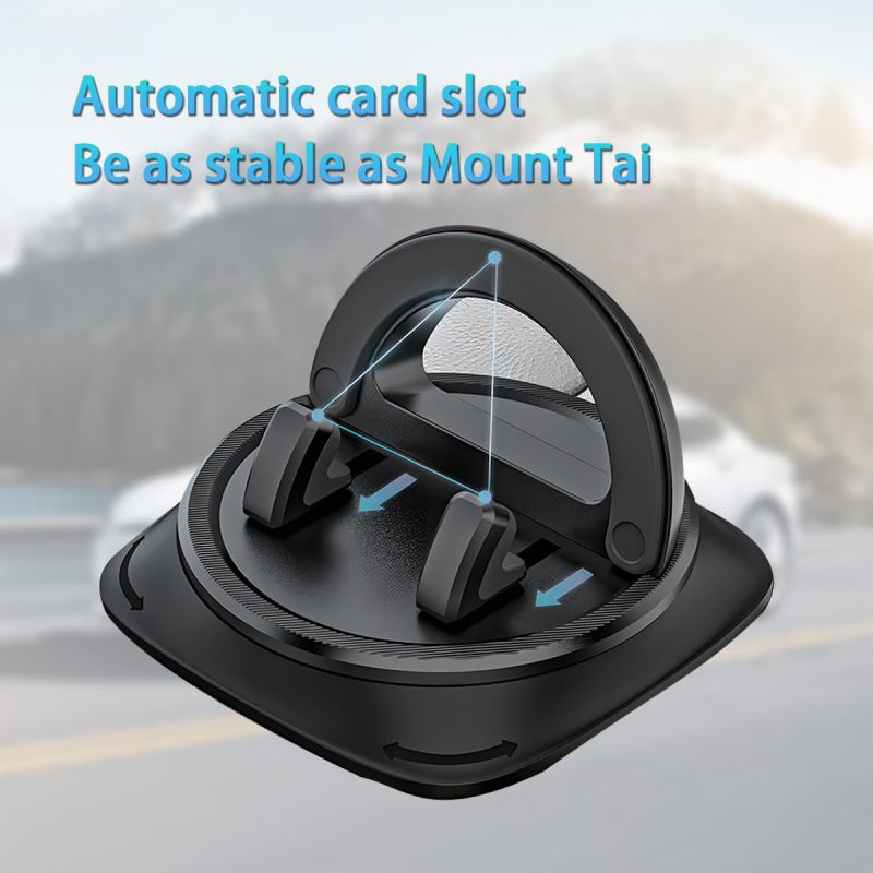Car Phone Holder: 360 Rotation, Durable ABS Silicone Construction, Non-slip Grip - Universal Fit, Stable Dashboard Mount for Hands-free Driving Safety, Vehicle Truck SUV RV Interiors - Image 4