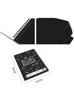 joyzzz Crafts For Kids, Scratch Art Books For Kids, Scratch Art Paper Large Black Magic Rainbow Painting Boards 2 Colorful Notebooks for Ages 3 11 Years Girls Or Boys  - Image 2