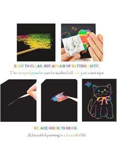 joyzzz Crafts For Kids, Scratch Art Books For Kids, Scratch Art Paper Large Black Magic Rainbow Painting Boards 2 Colorful Notebooks for Ages 3 11 Years Girls Or Boys  - Image 3