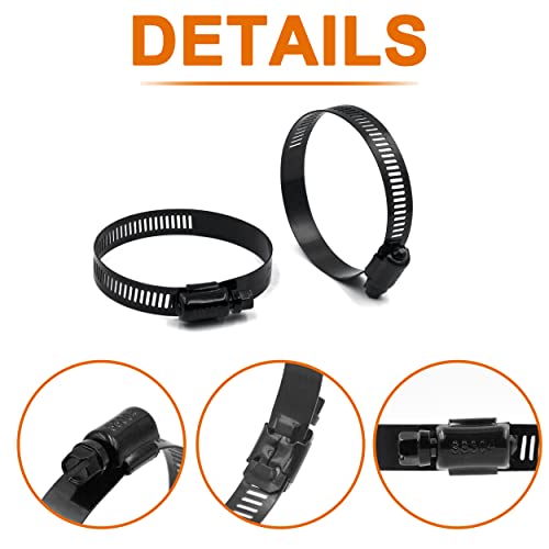 ISPINNER 4pcs 4 Inch Stainless Steel Adjustable 78-102mm Size Range Worm Gear Hose Clamp, Fuel Line Clamp for Plumbing, Automotive and Mechanical Application (Black) - Image 3