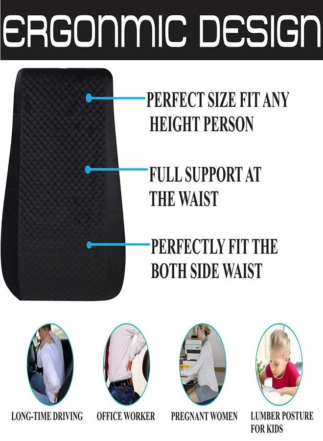 ABLE L1 Backrest Back Support Memory Foam Cushion for Lumbar Support,Office Chair, Study Chair and Car Seat with Adjustable Strap - Breathable and Anti Sweat Fabric | (Black) - Image 4