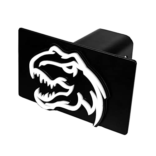 MFEESYOB Moossi Metal Steel TRX T Rex Dinosaur Towing Trailer Hitch Cover Compatible with RAM TRX 2 Inch Receiver White - Image 1