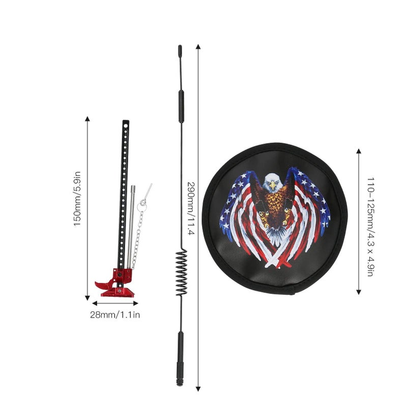 1 10 Scale RC Crawler Metal Decorative Antenna Spare Tire Cover Jack Accessory - Image 3