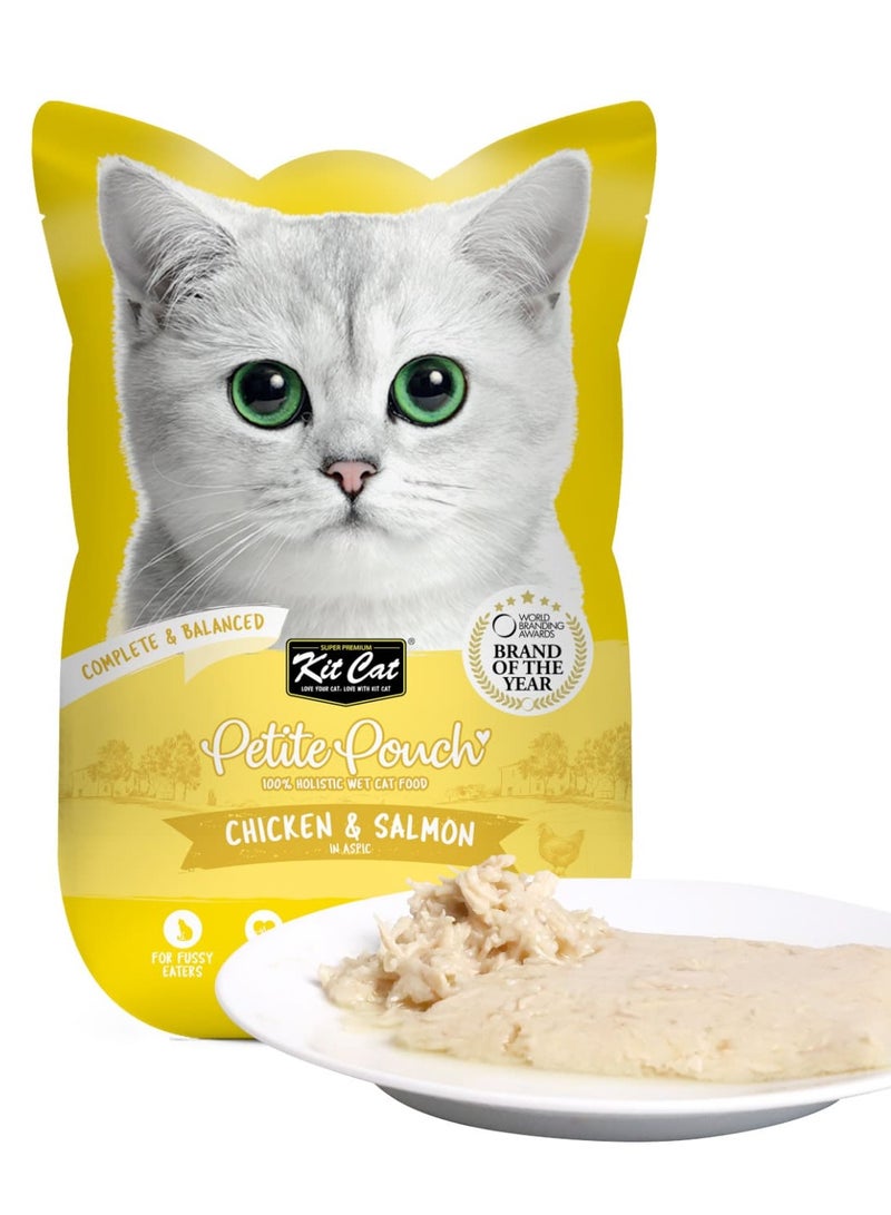 كيت كات كت كات كيس صغير 70 جرام – دجاج و سلمون (علبة واحدة - 10 قطع)