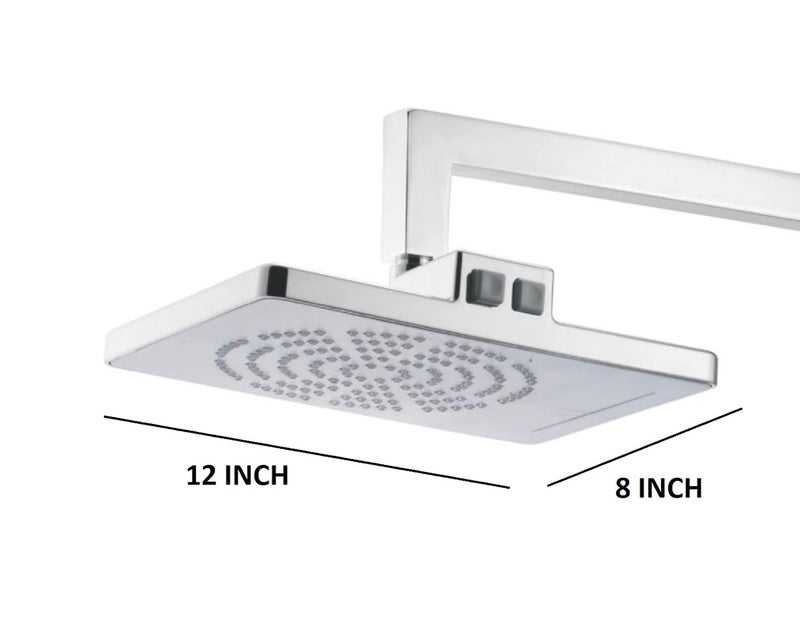 KYOTO (FILIPSIDE) Wall Mounted ABS CP Over Head Shower 8"X12" inch Without Arm High Pressure Water Saving Filtered Adjustable 2 Functions Cascade & Rainfal & Rain Spray Overhead Shower for Bathroom Accessories - Image 2