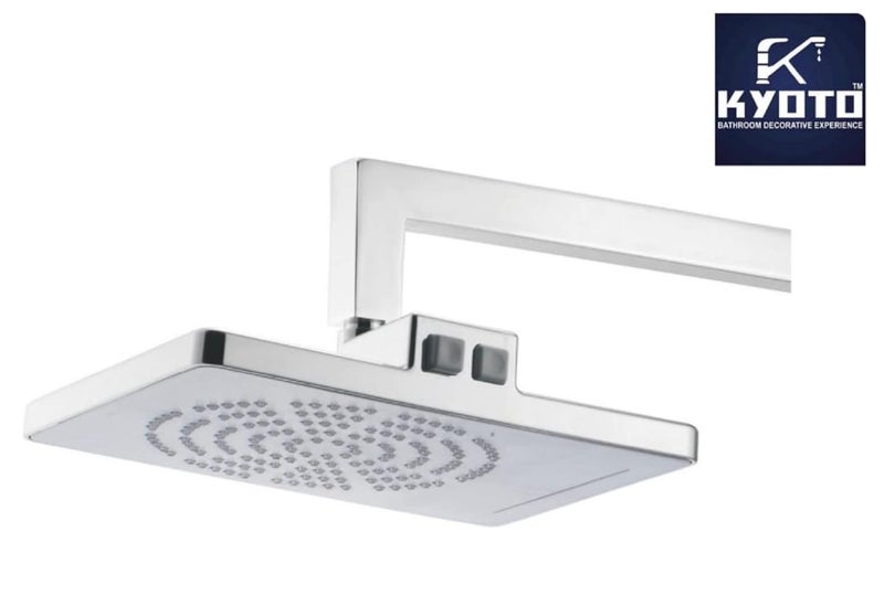 KYOTO (FILIPSIDE) Wall Mounted ABS CP Over Head Shower 8"X12" inch Without Arm High Pressure Water Saving Filtered Adjustable 2 Functions Cascade & Rainfal & Rain Spray Overhead Shower for Bathroom Accessories - Image 3