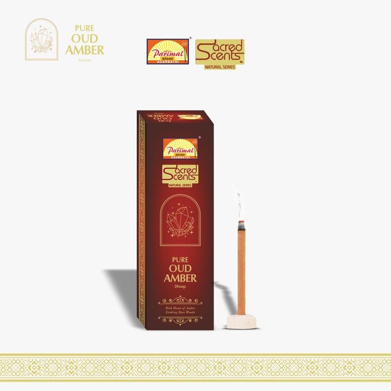 Parimal (A6) - Sacred Scents Pure Oud Amber Dhoop Sticks | Pack of 6-45 G X 6 = 270 G | Dhoop Holder Inside | Premium Dhoop Sticks | - Image 2