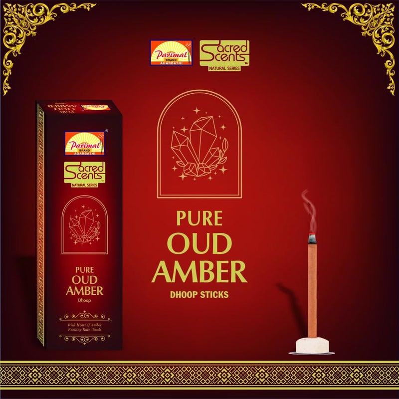Parimal (A6) - Sacred Scents Pure Oud Amber Dhoop Sticks | Pack of 6-45 G X 6 = 270 G | Dhoop Holder Inside | Premium Dhoop Sticks | - Image 4