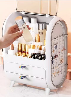 LL Makeup Display Case Organizer with Fully Open Lid & Drawers – Cosmetic, Beauty Skin Care & Jewelry MakeUp Box for Bathroom Countertop & Bedroom Dresser  - Image 2