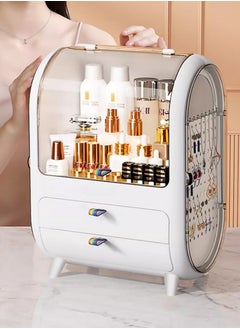 LL Makeup Display Case Organizer with Fully Open Lid & Drawers – Cosmetic, Beauty Skin Care & Jewelry MakeUp Box for Bathroom Countertop & Bedroom Dresser  - Image 1
