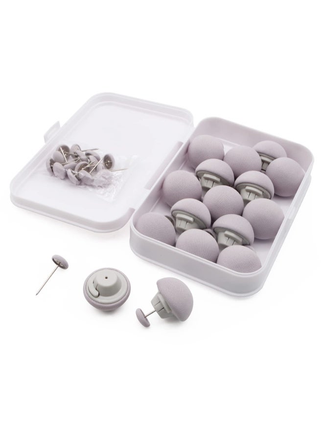 هومستر 12 قطعة من اللحاف المزود بصندوق تخزين، قلائد اللحاف غير المزلق ومثبتات مريح، دبابيس نسيج ناعم مزدوجة الجوانب لتأمين أغطية اللحاف، قلابات غير مرئية لصديقة الجلد لللحاف وأغطية الوسائد، رمادي - Image 1