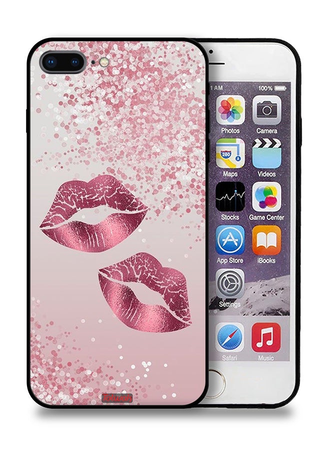 Tolwak Apple iPhone 8 Plus Protective Case Glitter Lips - Image 1
