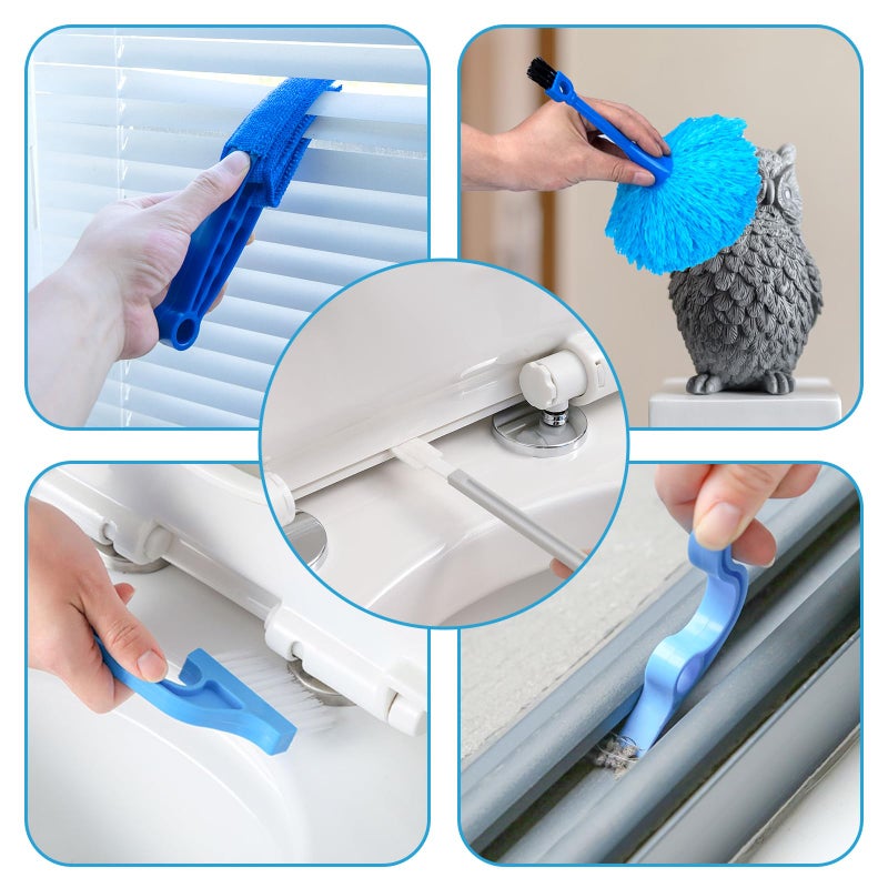 HLWDFLZ Microfiber Duster Kit 27pcs with 30 to 100 Inches Extension Pole and Wall Cleaner Mop, Washable and Bendable Feather Duster for Cleaning Ceiling Fans, High Ceilings, Cobwebs, Blinds, Grey - Image 4