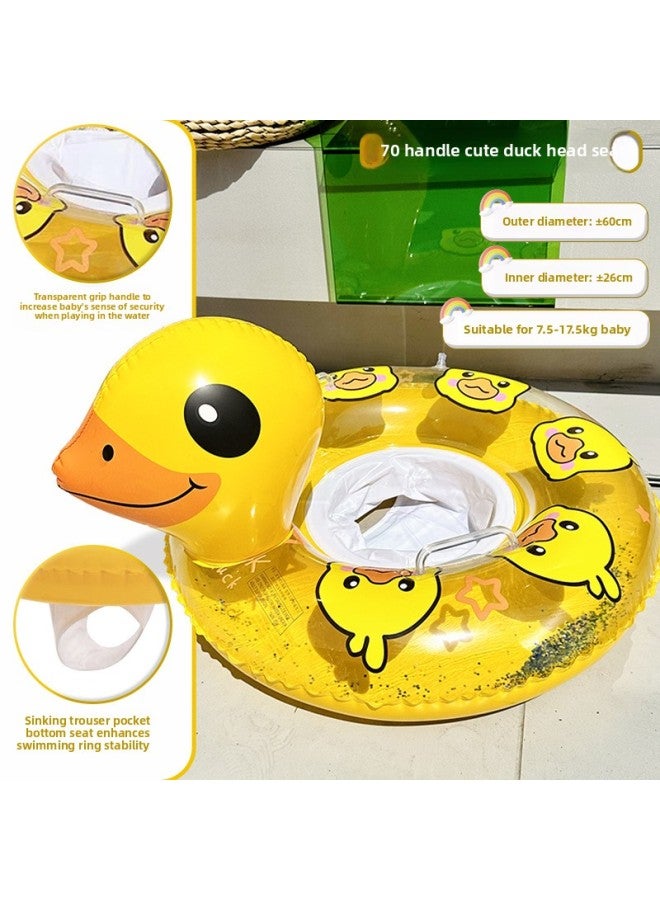 general INS Internet-famous Children's Swimming Ring Seat Ring Can Sit Anti-rollover Baby Swimming Ring Inflatable Swimming Ring Seat Ring-Inflated Inner Diameter:70 Cotton Pants Pocket Sequin Cute Duck Hea - Image 1