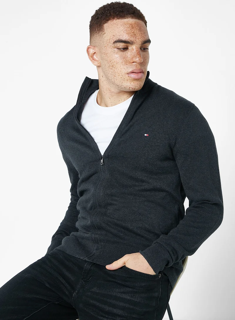 تومي هيلفيغر PIMA ORG CTN CASHMERE ZIP THRU