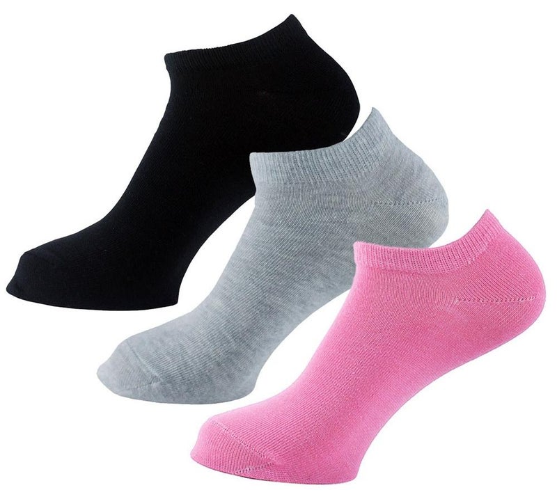 Sam Socks Set Of 3 Ankle Socks Women Black-Grey-Pink - Image 1