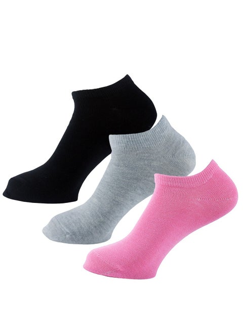 Sam Socks Set Of 3 Ankle Socks Women Black-Grey-Pink
