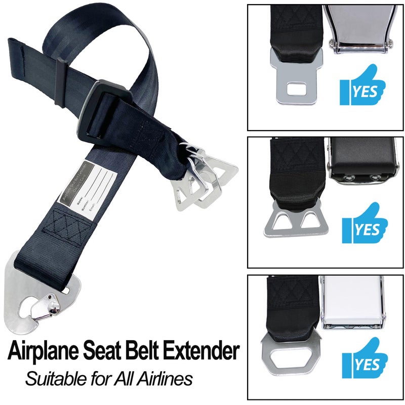 LUCKLYJONE Airplane Seat Belt Extender Seatbelt Extension Adjuster 7-31" for all Airline including Southwest (Three in one) - Image 2