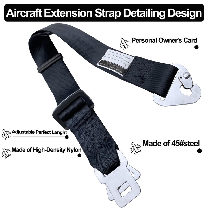 LUCKLYJONE Airplane Seat Belt Extender Seatbelt Extension Adjuster 7-31" for all Airline including Southwest (Three in one) - Image 4