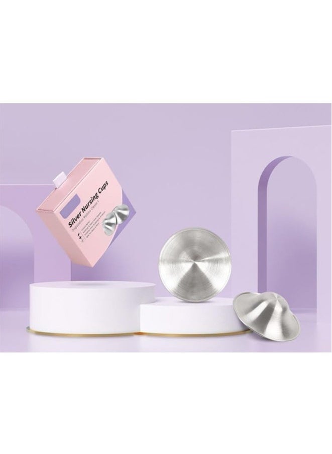 Realfrog 925 Silver Nursing Cups Original Perforated Breathable Design, Silver Nipple Cover for Breastfeeding Essential, Silver Nipple Shield for Nursing Newborn, Metal Nipple Shields, Regular Size  - Image 2
