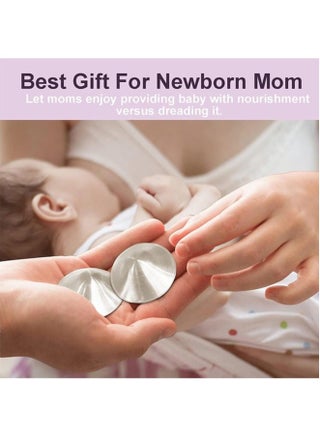 925 Silver Nursing Cups Original Perforated Breathable Design, Silver Nipple Cover for Breastfeeding Essential, Silver Nipple Shield for Nursing Newborn, Metal Nipple Shields, Regular Size - view 5