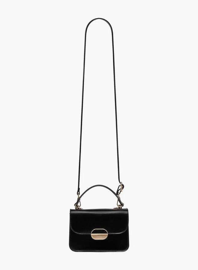 Flora Bella By Shoexpress Solid Crossbody Bag with Detachable Strap