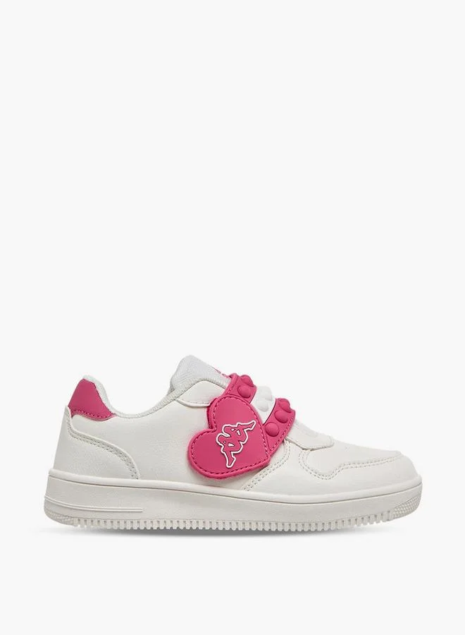 Kappa WHITE Girls Logo Print Hook & Loop Ankle Sneakers for Women | Best Price UAE