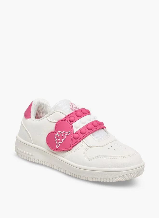 Kappa WHITE Girls Logo Print Hook & Loop Ankle Sneakers for Women | Best Price UAE