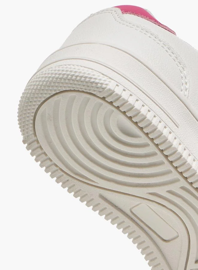 Kappa WHITE Girls Logo Print Hook & Loop Ankle Sneakers for Women | Best Price UAE